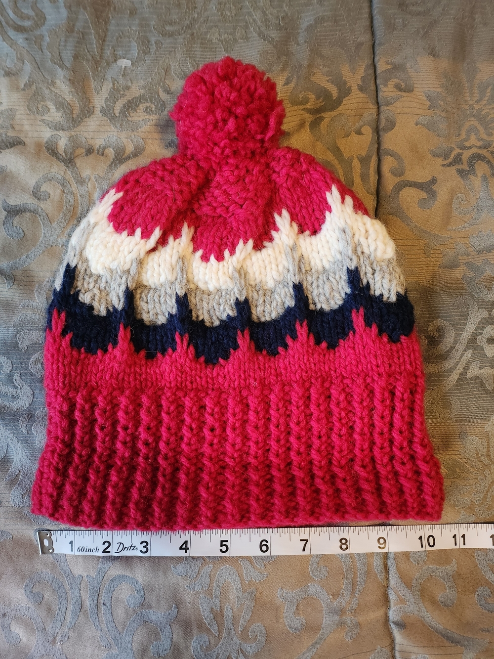 VTG Brooks Brothers Handknit Wool Nordic Ski Beanie Hat Made in Denmark